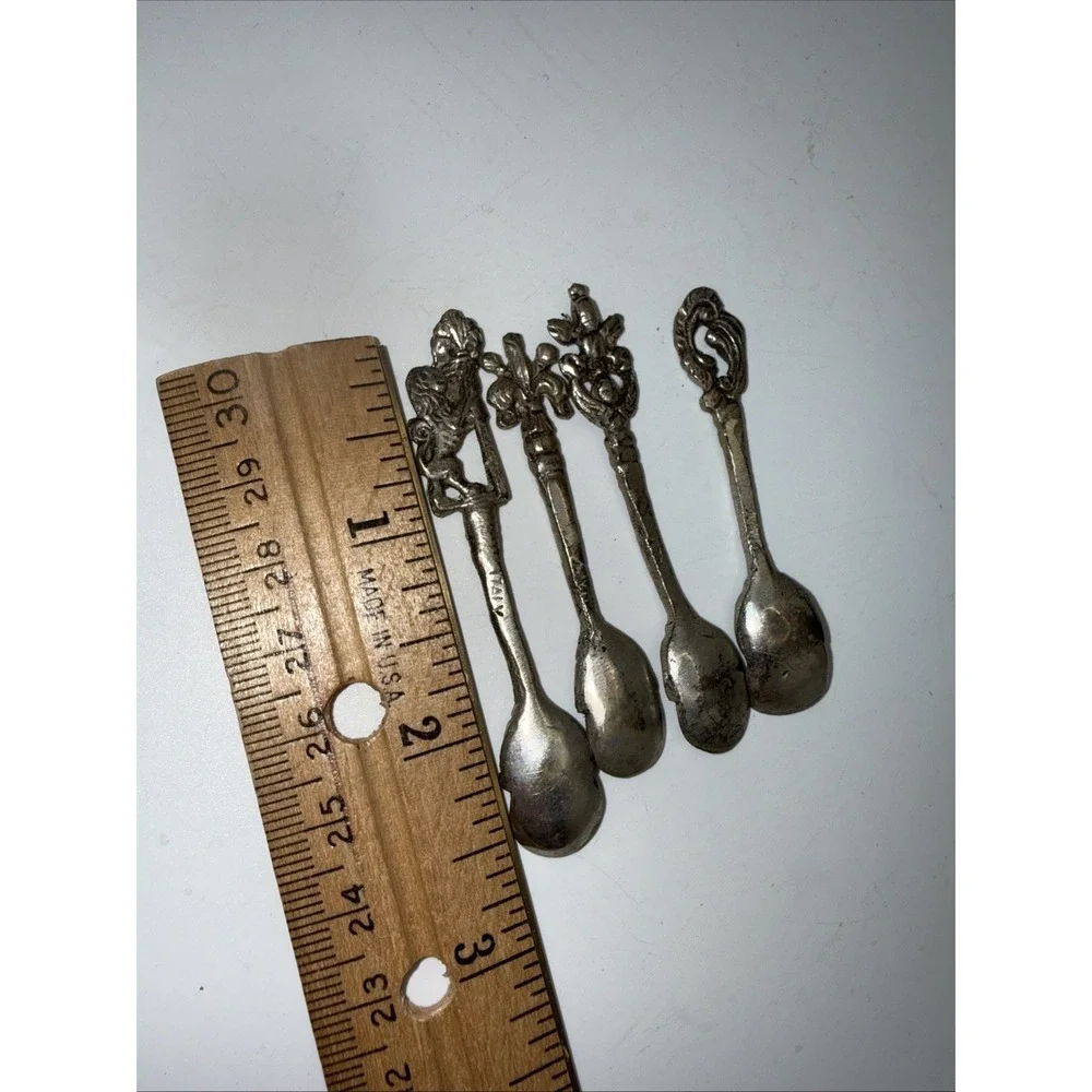 Vintage Italian Montagnani Style‎ ~ 4 Piece 3 Inches Demitasse Spoon Set ITALY